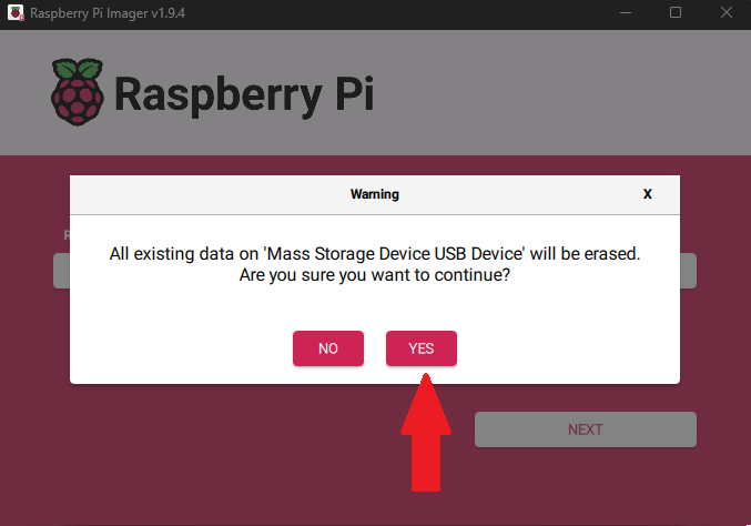 Raspberry Pi imager finalizing