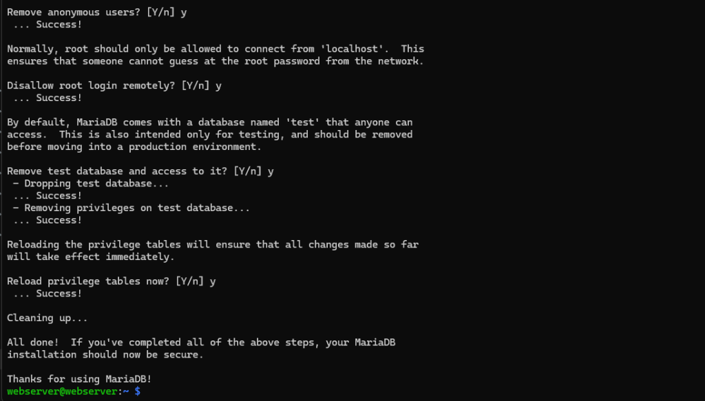 The data base behind your self hosted web server